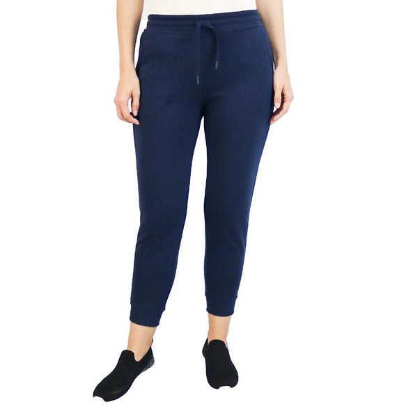 Women Cotton/Polyester French Terry Rise Regular Elastic Waist Pant