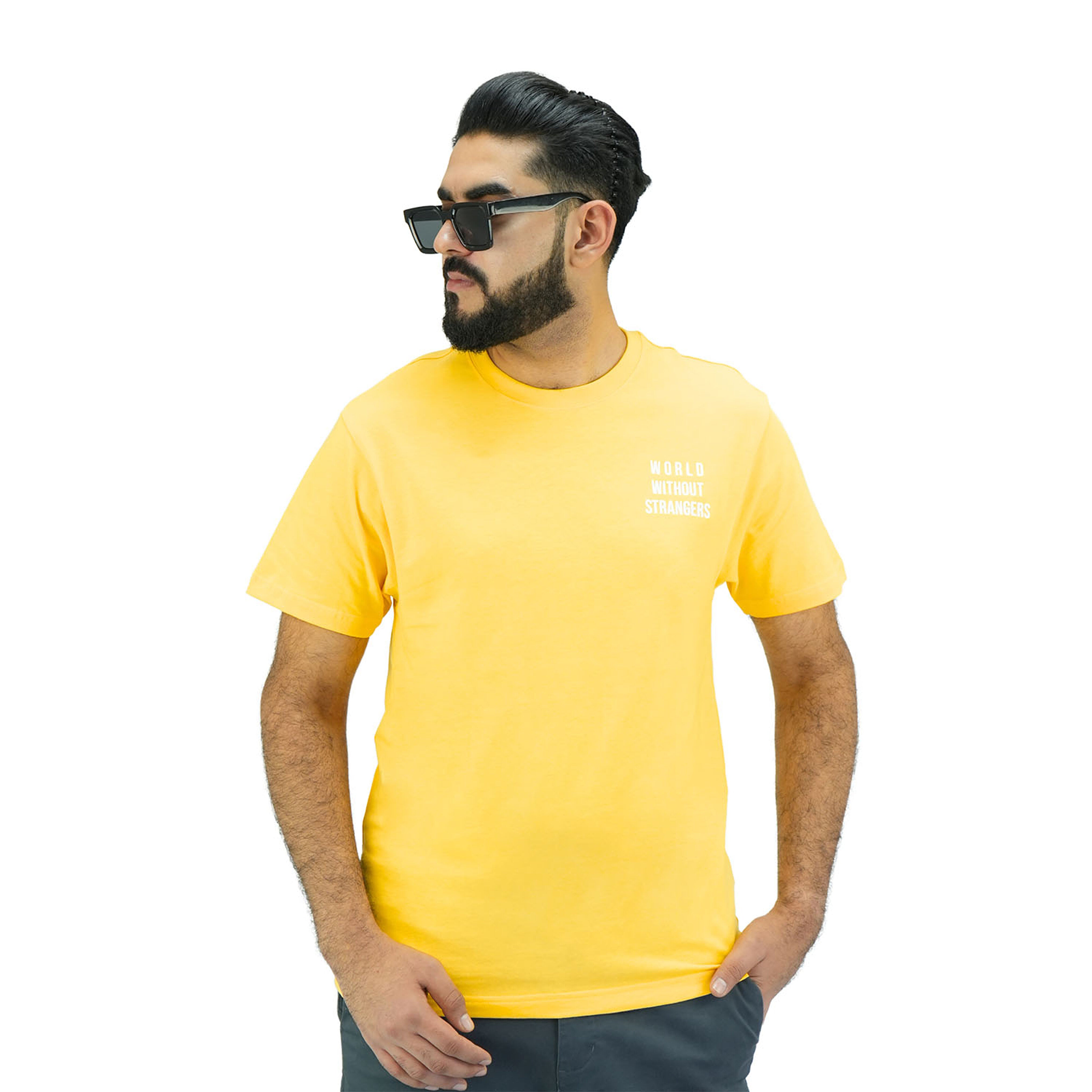 تيشيرت قطني مطبوع بأكمام قصيرة ورقبة دائرية (WWS)