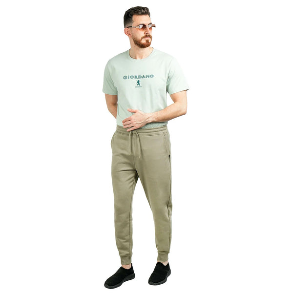 Cotton/Polyester French Terry Mid Rise Slim Tapered Elastic Joggers