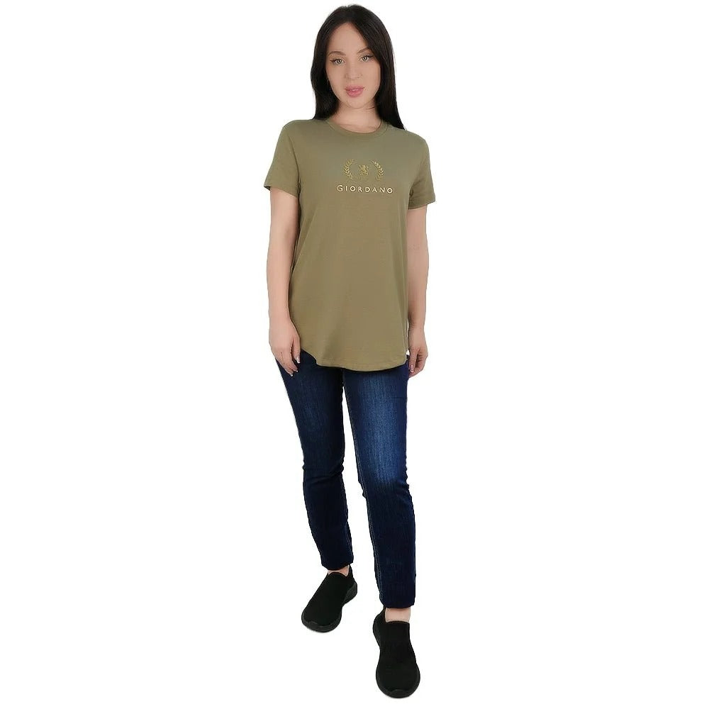 Women's Regular Fit Cotton Crew Neck Printed Tee