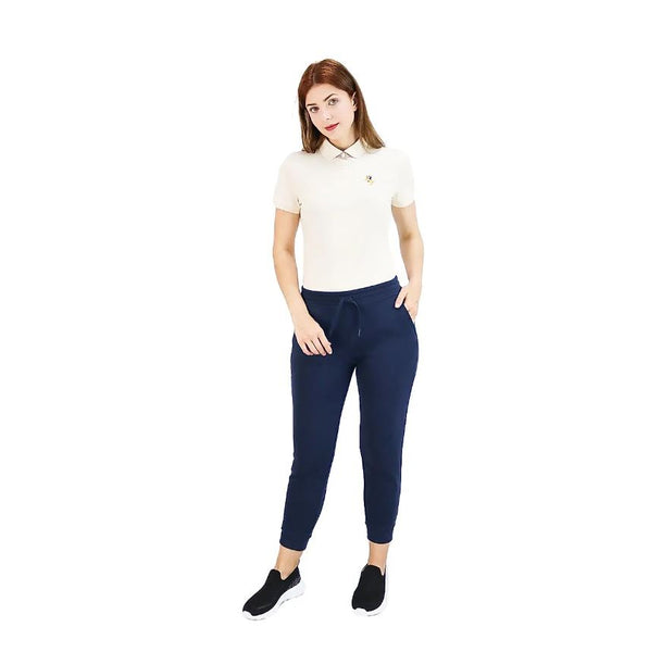 Women Cotton/Polyester French Terry Rise Regular Elastic Waist Pant