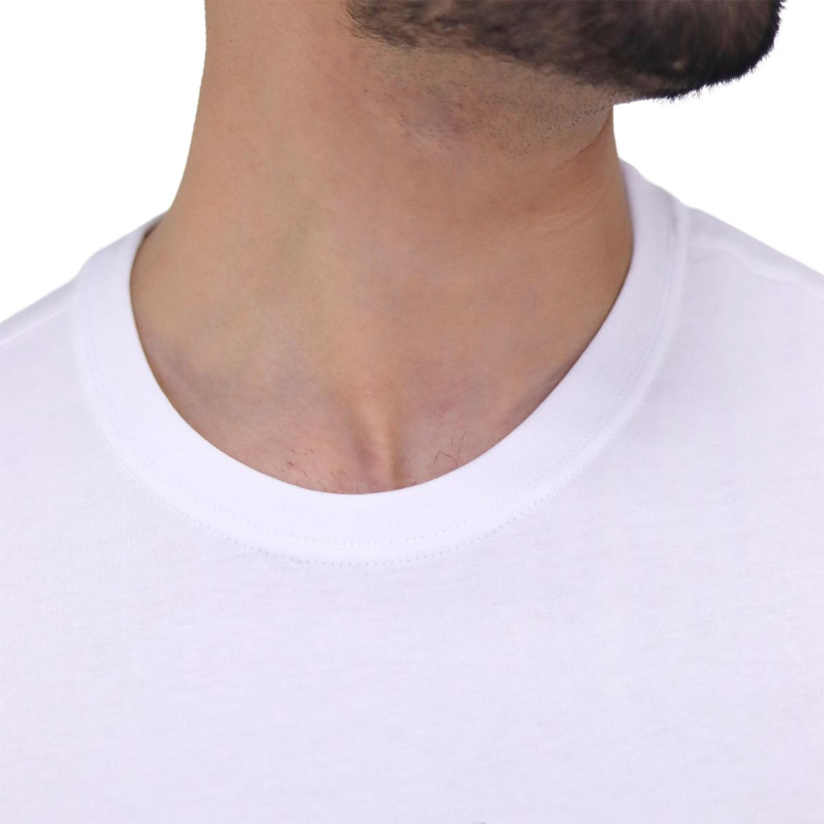 تيشيرت قطني مطبوع بأكمام قصيرة ورقبة دائرية وياقة دائرية