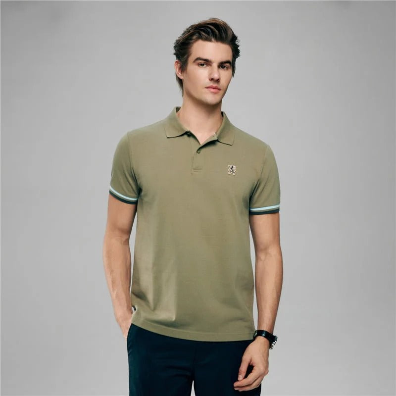 Men’s Slim Fit Embroidery Solid Polo