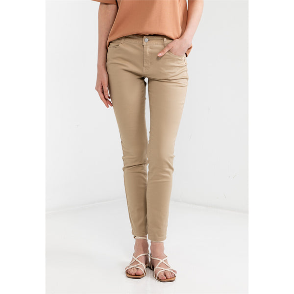 Women Cotton/Spandex Rise Slim Tapered Pocket Pants (180 Elastic Waist Band)