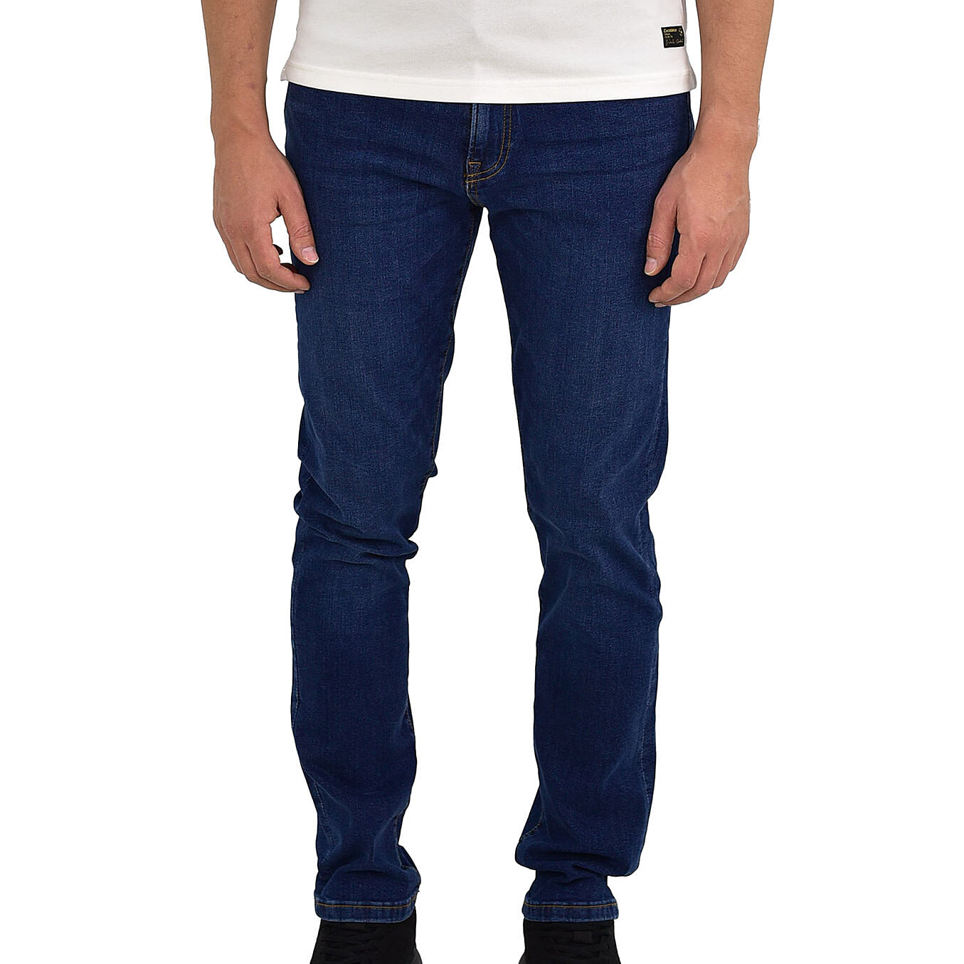 بنطلون جينز ضيق بقصة مدببة من القطن/السباندكس