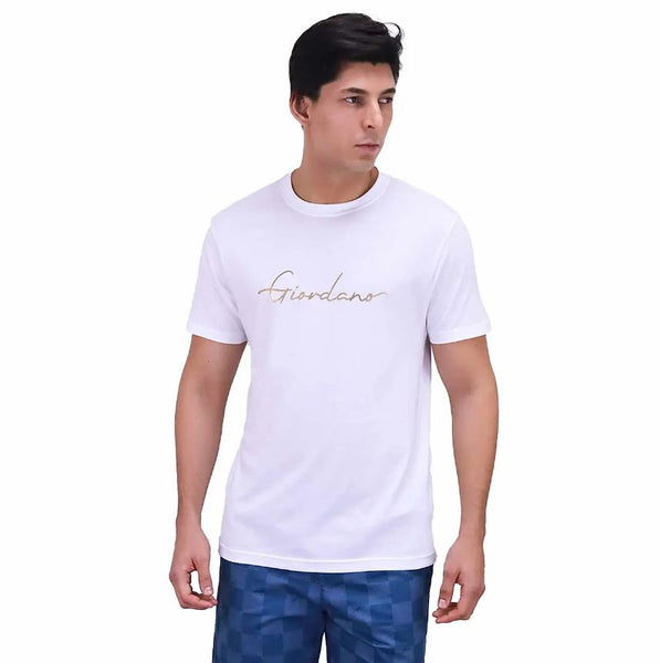 Cotton Jersey Crewneck Short Sleeve Slim Print Tees (Signature Tees)