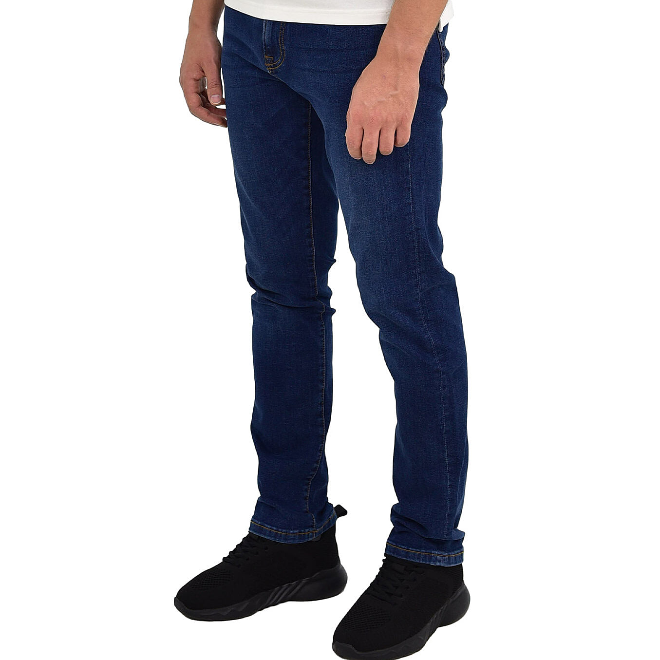 بنطلون جينز ضيق بقصة مدببة من القطن/السباندكس