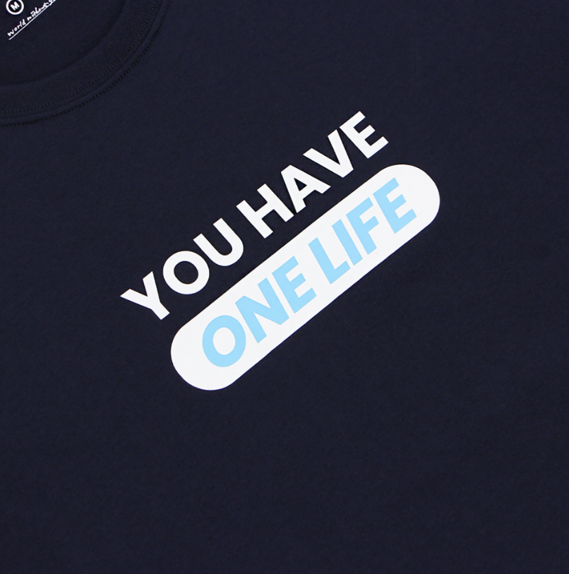 تيشيرت قطني مطبوع بأكمام قصيرة ورقبة دائرية وياقة دائرية