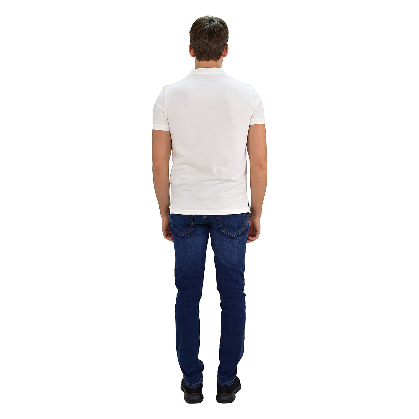 بنطلون جينز ضيق بقصة مدببة من القطن/السباندكس