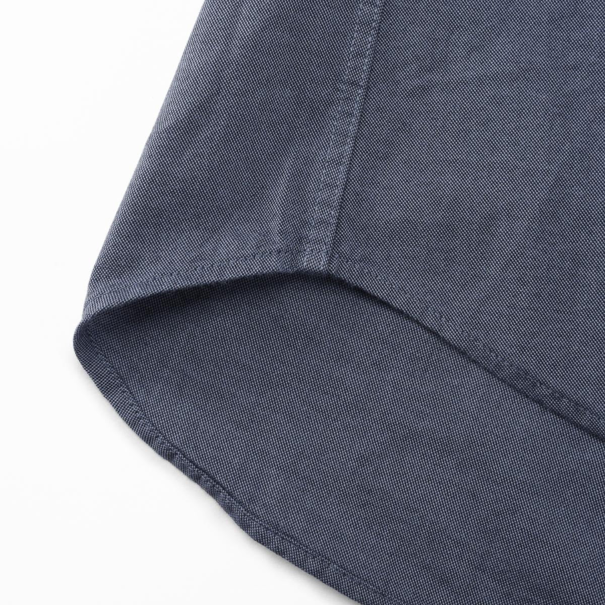 قميص قطني أكسفورد فلانيل بأكمام طويلة وقصة ضيقة مطرزة، قابل للغسل