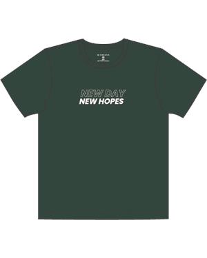 تيشيرت قطني مطبوع بأكمام قصيرة ورقبة دائرية وياقة دائرية