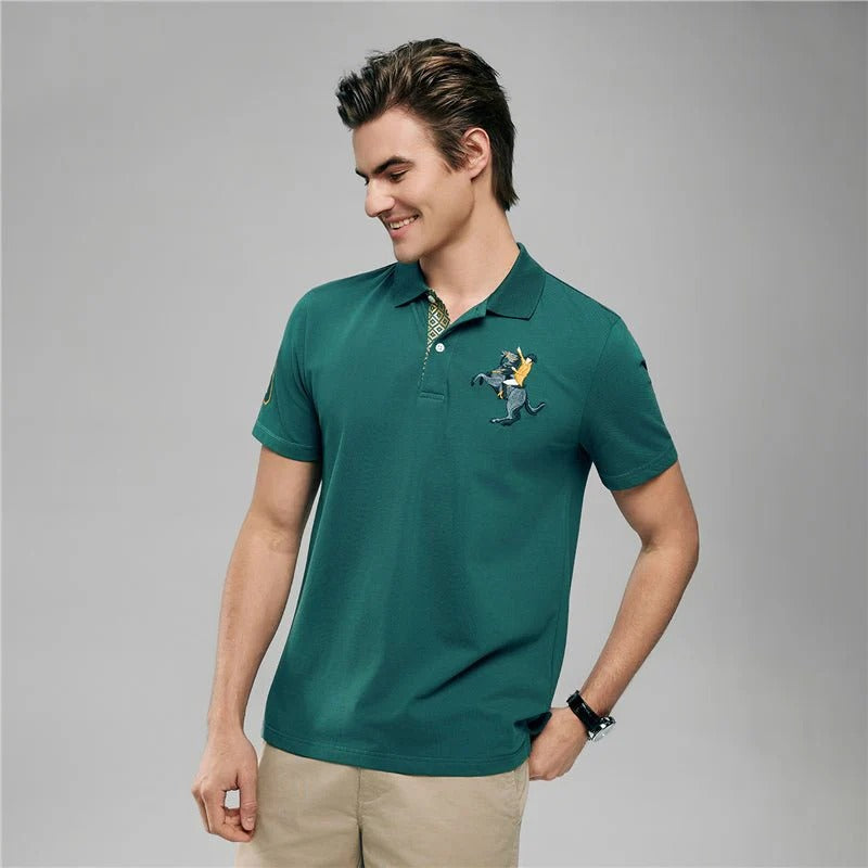 Men’s Cotton Slim Pique Polo with Napoleon Embroidery