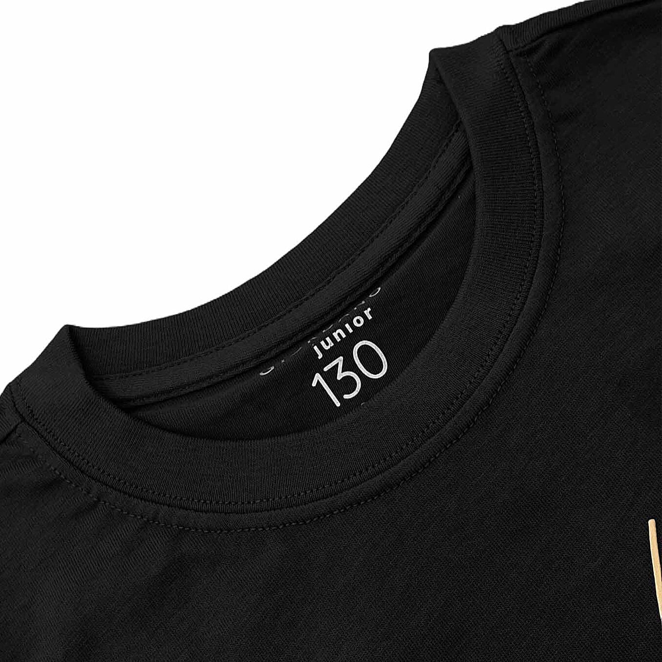 تيشيرت قطني للأطفال بأكمام قصيرة ورقبة دائرية وطبعة عادية (تيشيرت مميز)