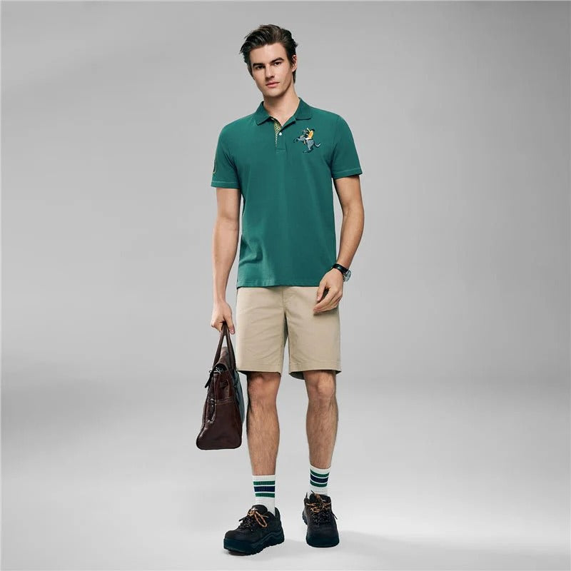 Men’s Cotton Slim Pique Polo with Napoleon Embroidery