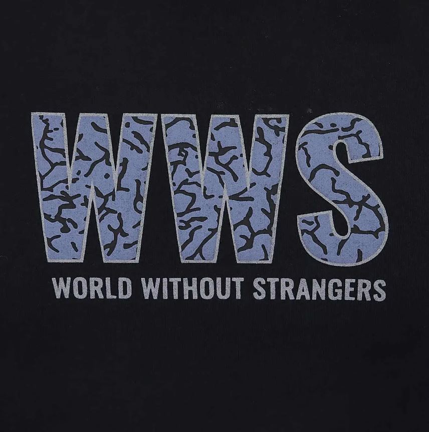 تيشيرت قطني مطبوع بأكمام قصيرة ورقبة دائرية (WWS)