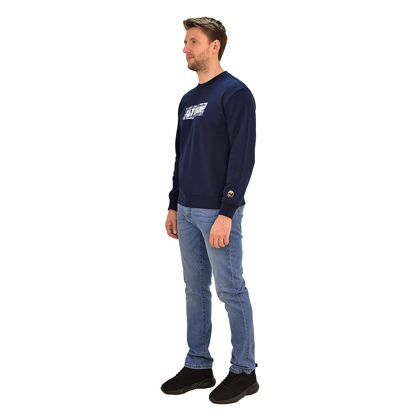 بنطلون جينز ضيق بقصة مدببة من القطن/السباندكس