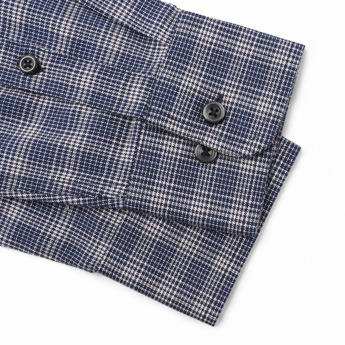 قميص قطني أكسفورد فلانيل بأكمام طويلة وقصة ضيقة مطرزة، قابل للغسل