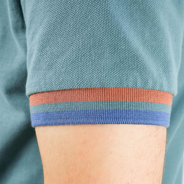 Cotton Pique Flat Knitted Collar Short Sleeve Slim Embroidery Solid Polo