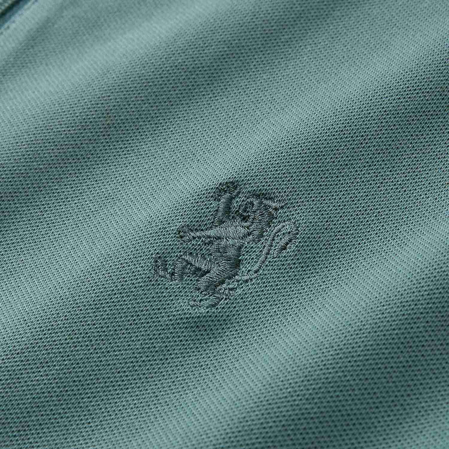 Men's Slim Fit Small Lion Zipper Polo