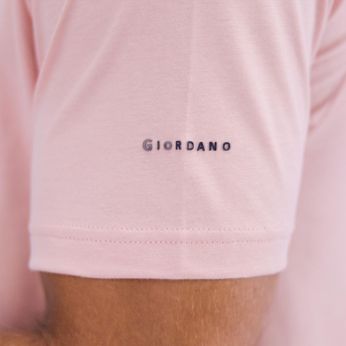 تيشيرت قطني ضيق بأكمام قصيرة ورقبة دائرية وياقة دائرية