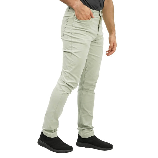 Cotton/Spandex Rise Regular Tapered Khakis (180 Elastic Waist band)