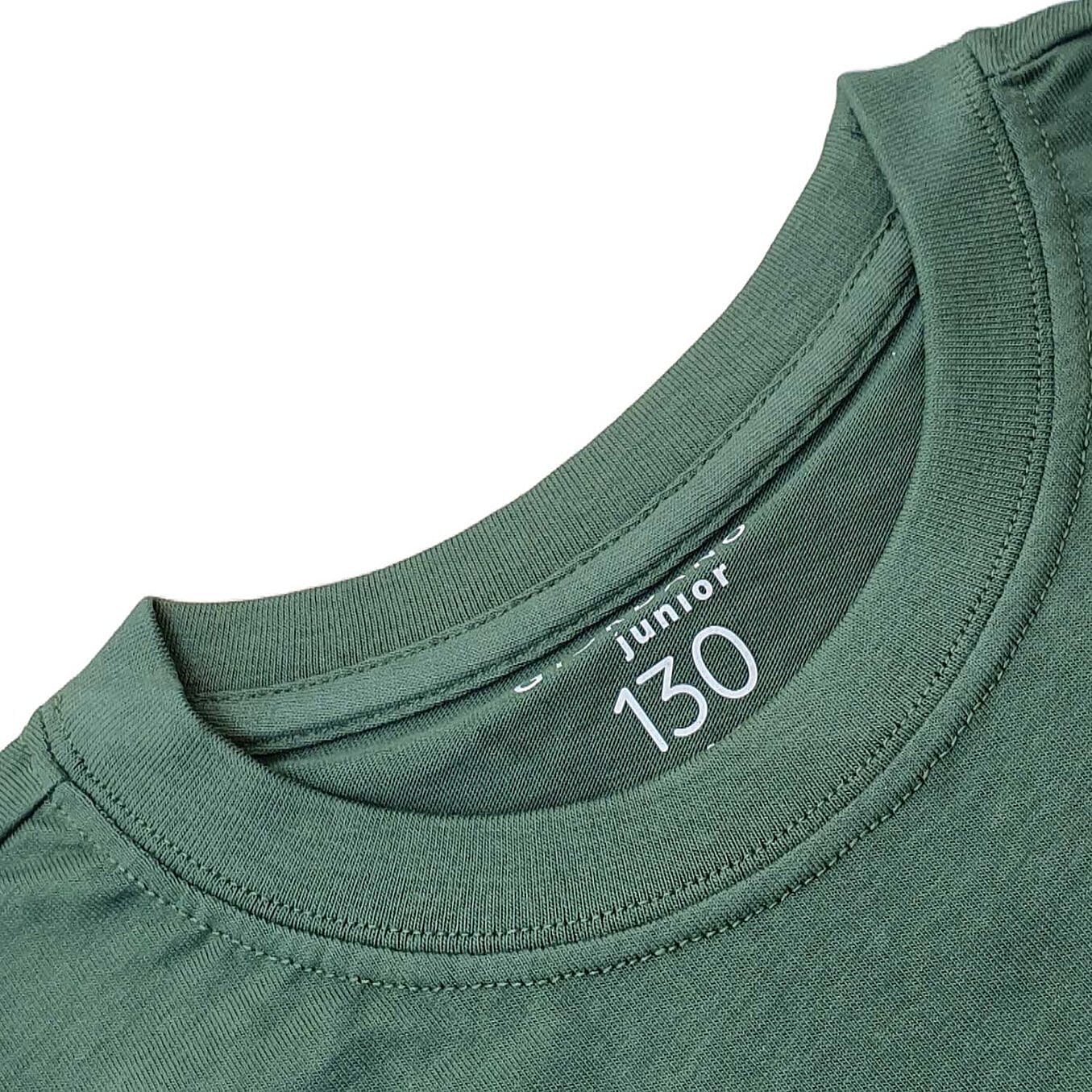 تيشيرت قطني للأطفال بأكمام قصيرة ورقبة دائرية وطبعة عادية (تيشيرت مميز)