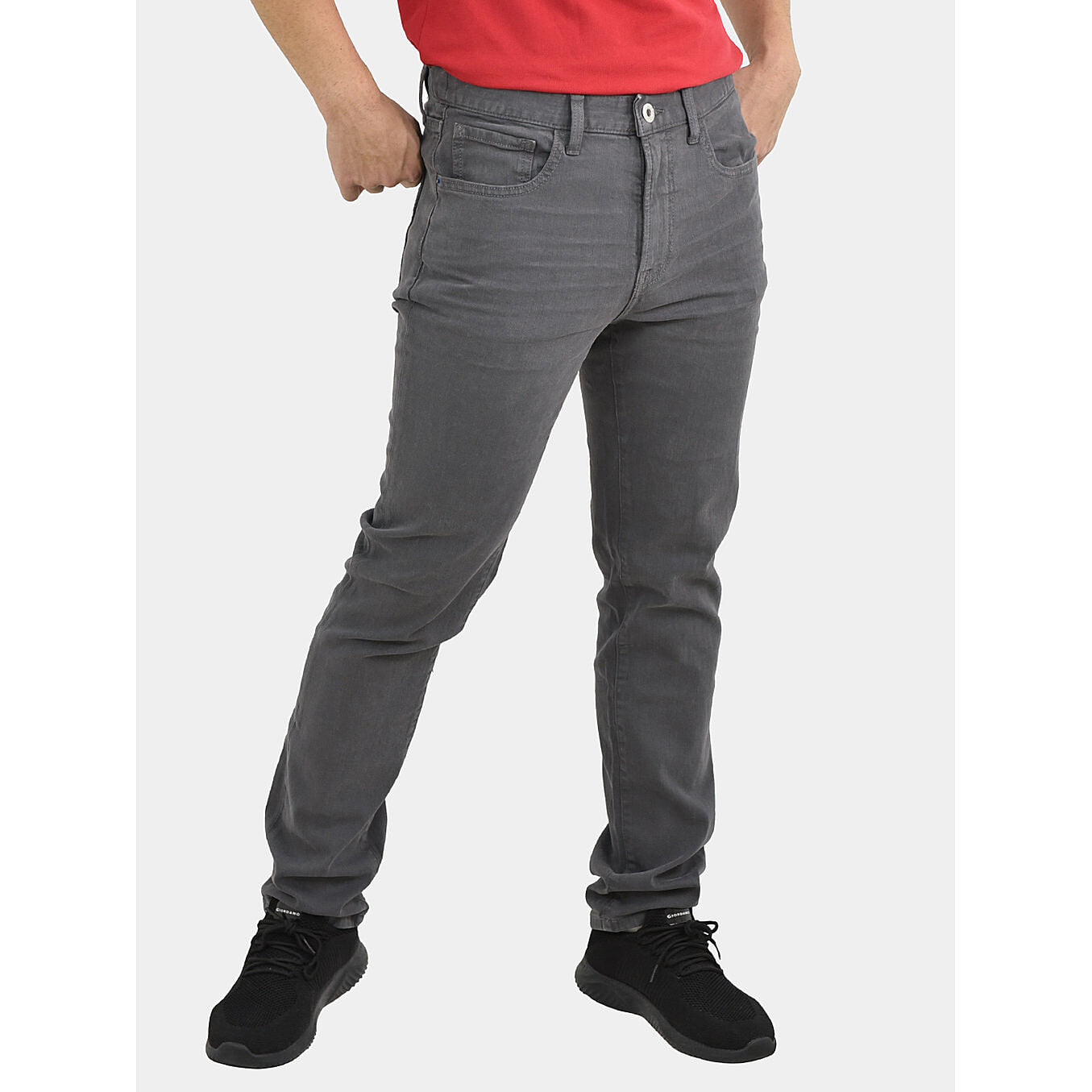 بنطلون جينز ضيق بقصة مدببة من القطن/السباندكس