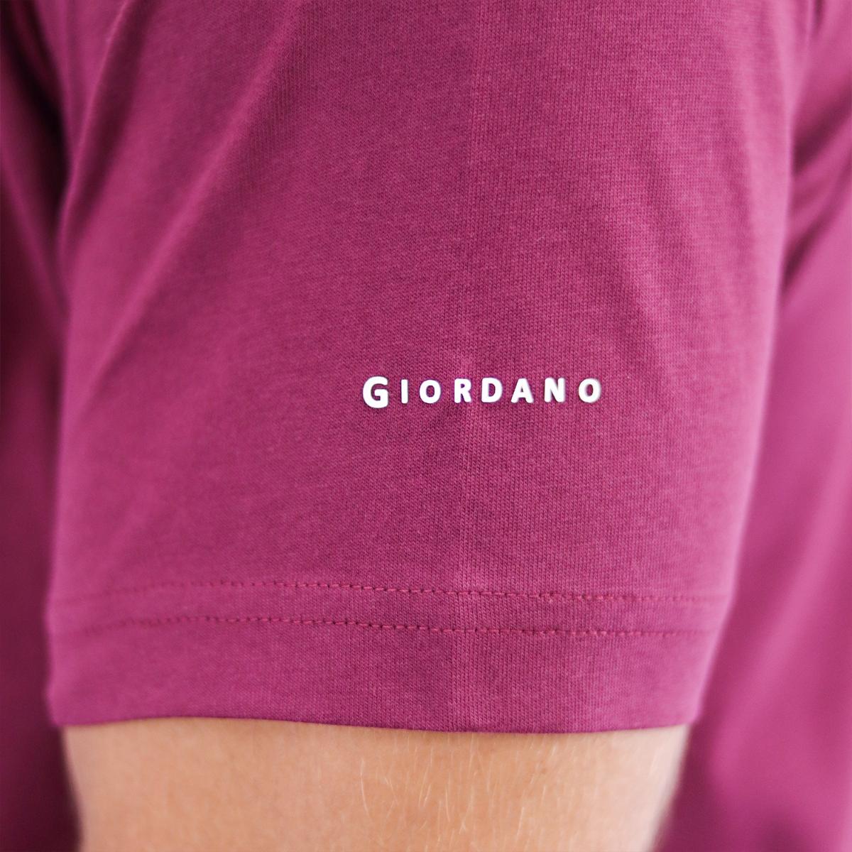 تيشيرت قطني ضيق بأكمام قصيرة ورقبة دائرية وياقة دائرية