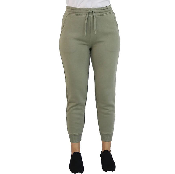 Women Cotton/Polyester French Terry Rise Regular Elastic Waist Pant