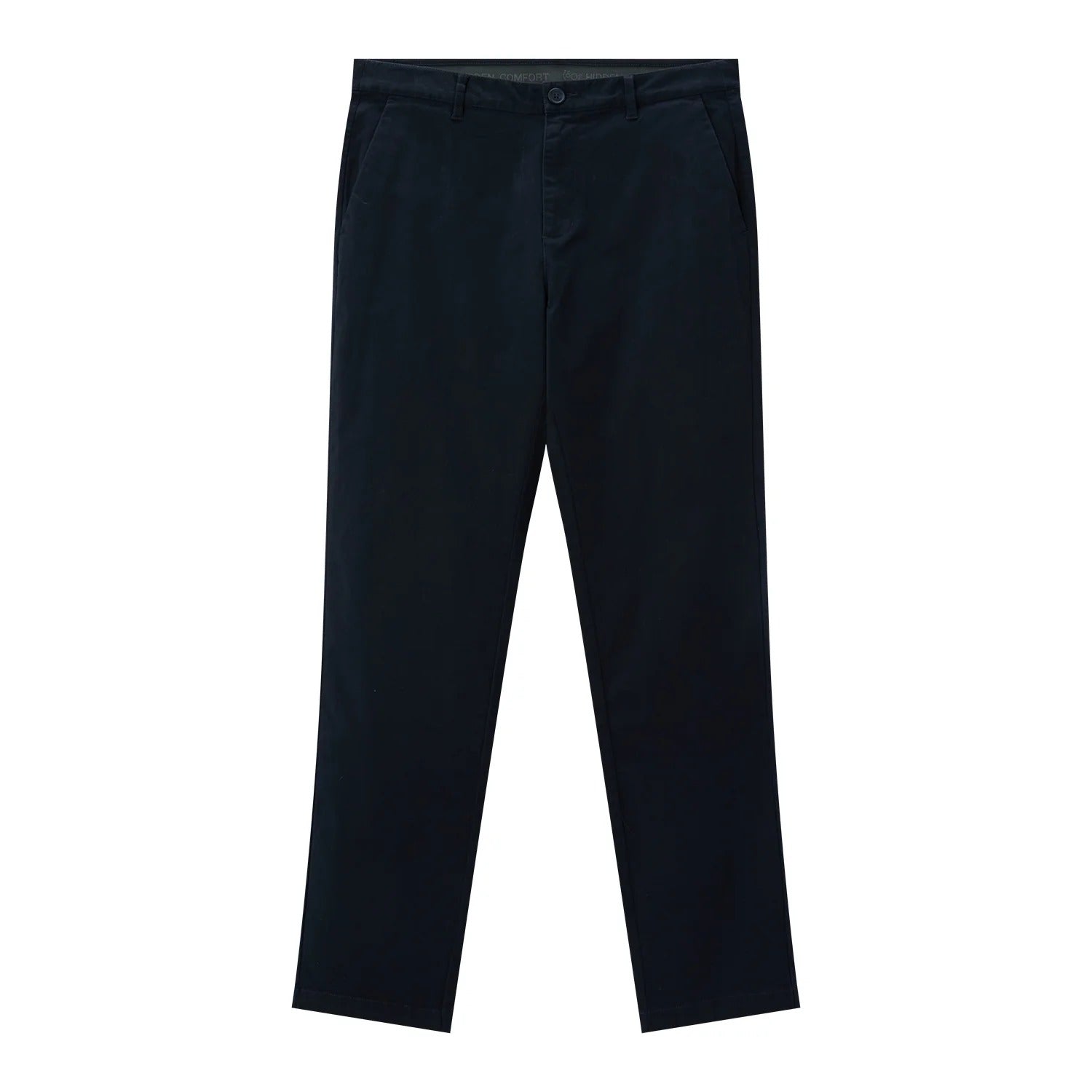 بنطال كاكي متوسط ​​الارتفاع بقصة عادية من قماش قطني/سباندكس تويل