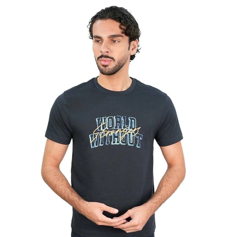 Men’s Slim Cotton Crew Neck WWS Graphic Print Tee