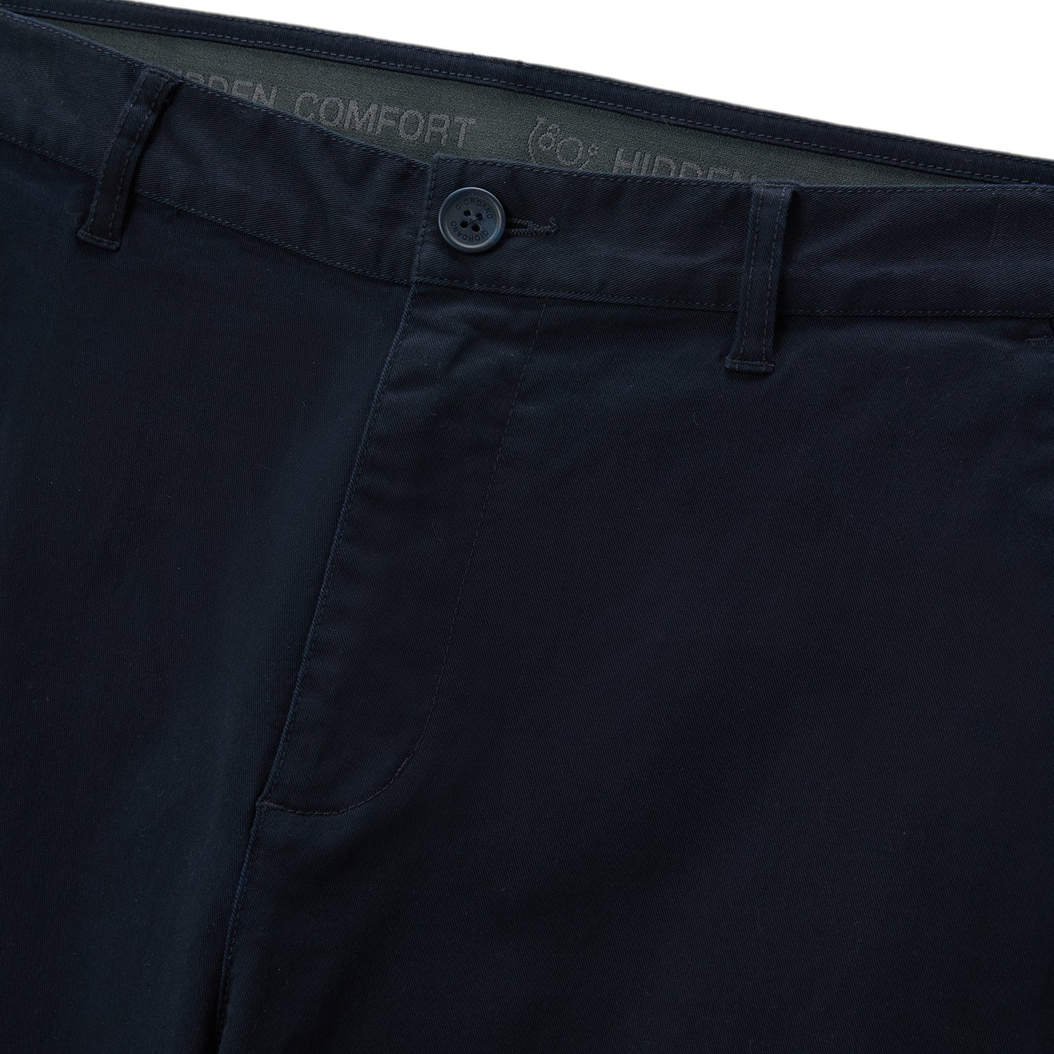 بنطال كاكي متوسط ​​الارتفاع بقصة عادية من قماش قطني/سباندكس تويل