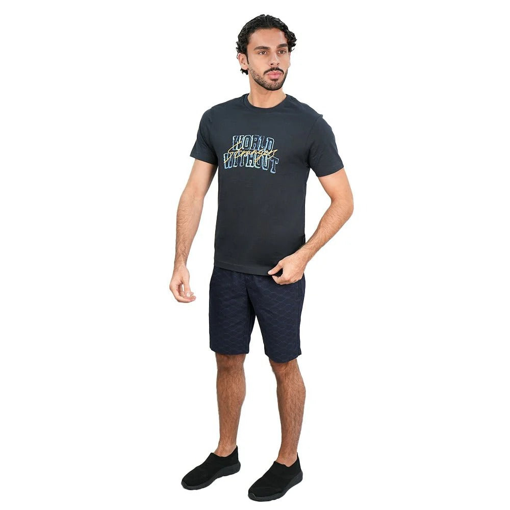 Men’s Slim Cotton Crew Neck WWS Graphic Print Tee