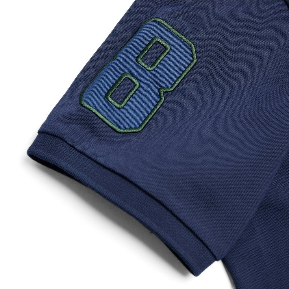 Men's Slim Fit 3D Lion Embroidery Lycra Pique Polo