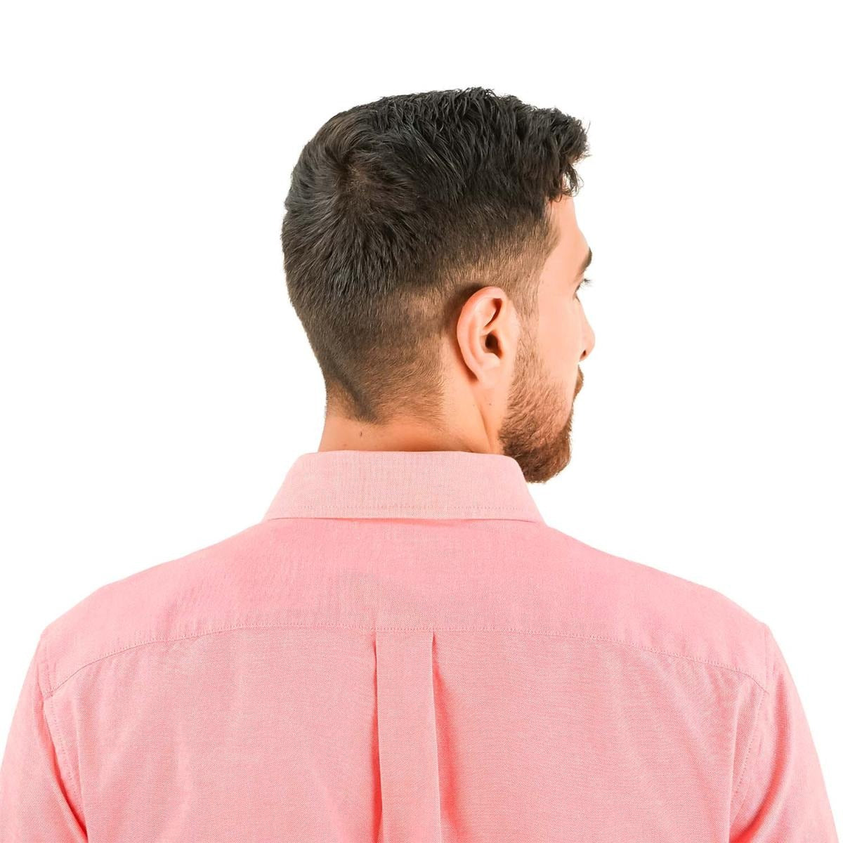 قميص قطني أكسفورد فلانيل بأكمام طويلة وقصة ضيقة مطرزة، قابل للغسل