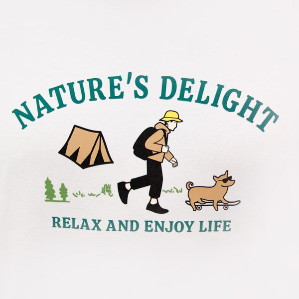 Cotton/Polyster Jersey Crewneck Short Sleeve Print Tees (Natural Delight)