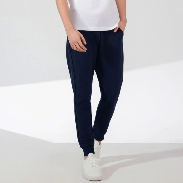 Cotton/Polyester French Terry Mid Rise Slim Tapered Elastic Joggers
