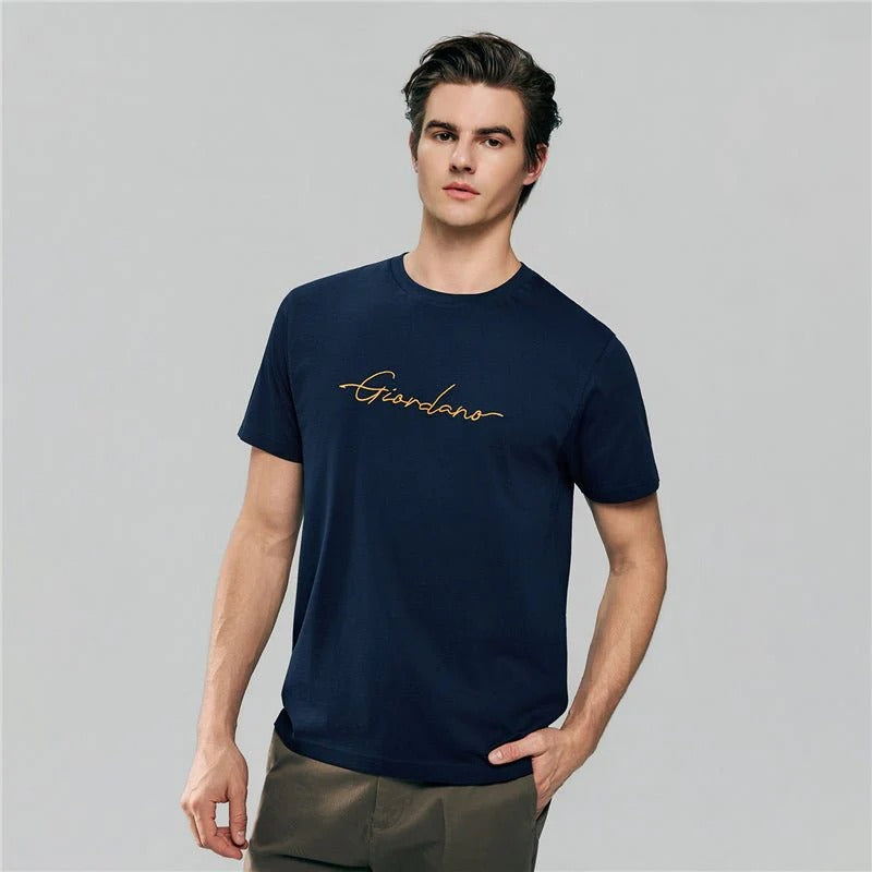 Men's Slim Fit Cotton Signature Print Tee