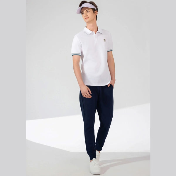Cotton/Polyester French Terry Mid Rise Slim Tapered Elastic Joggers