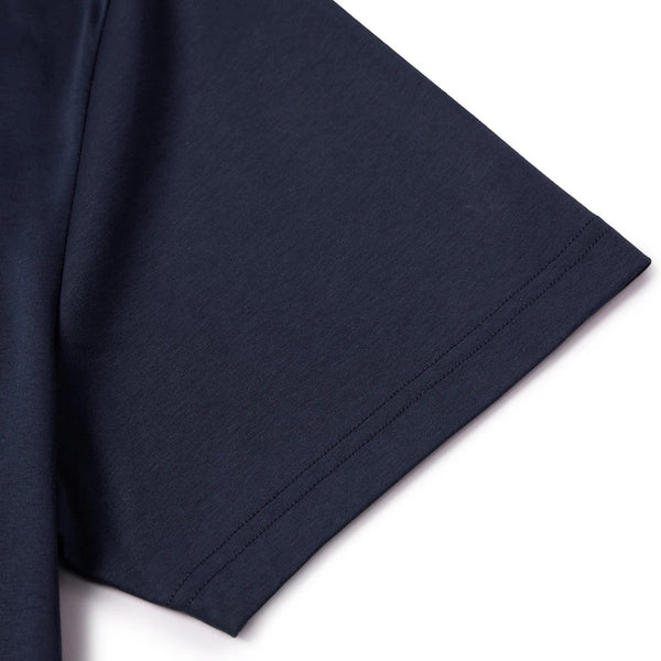 Cotton Interlock Crewneck Short Sleeve Slim Embroidery Tee (Liquid Touch)