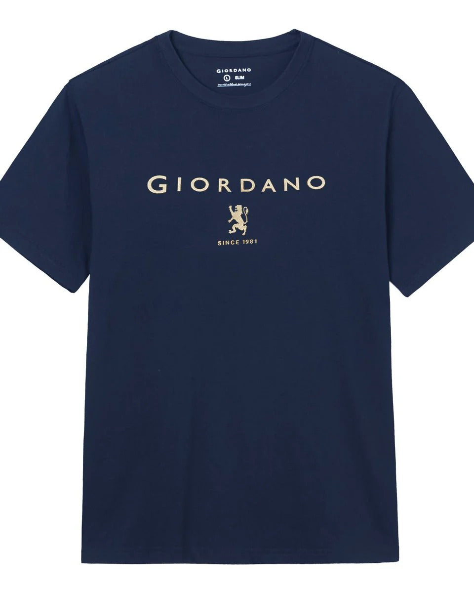 Men's Slim Cotton Crew Neck Signature Print Tee