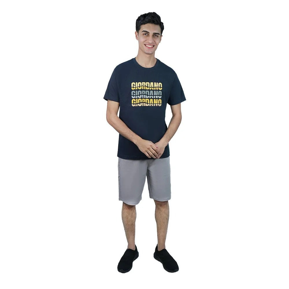 Men Slim Branding Logo Graphic Cotton Tee