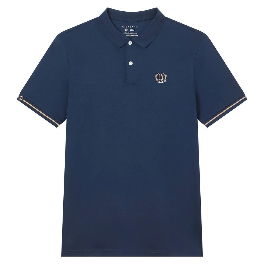 Men's Cotton Interlock Slim Fit Liquid Touch Embroidery Polo