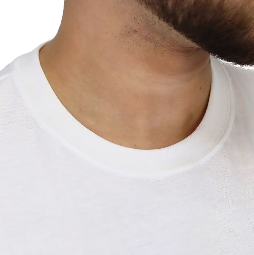 تيشيرت قطني مطبوع بأكمام قصيرة ورقبة دائرية وياقة دائرية