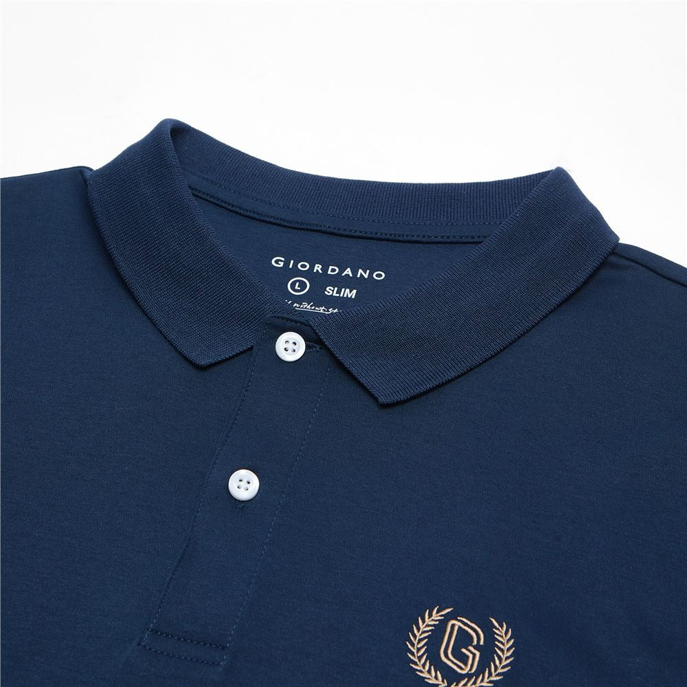Men's Cotton Interlock Slim Fit Liquid Touch Embroidery Polo