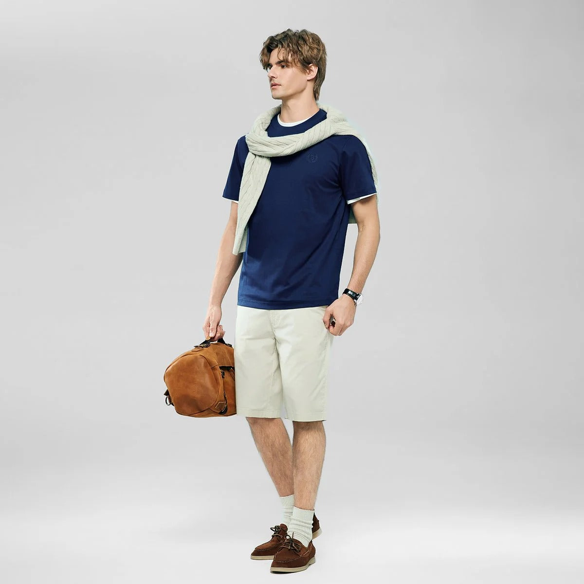 Men's Slim Fit Liquid Touch Cotton Crew Neck Tee (feel the difference)