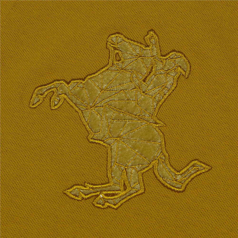 Cotton/Lycra Pique Knitted Collar Short Sleeve Slim Embroidery Bold Polo