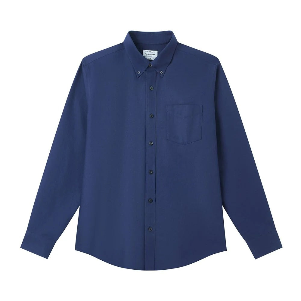 Men's Cotton Long-Sleeve Wrinkle-Free Shirt (Premium)