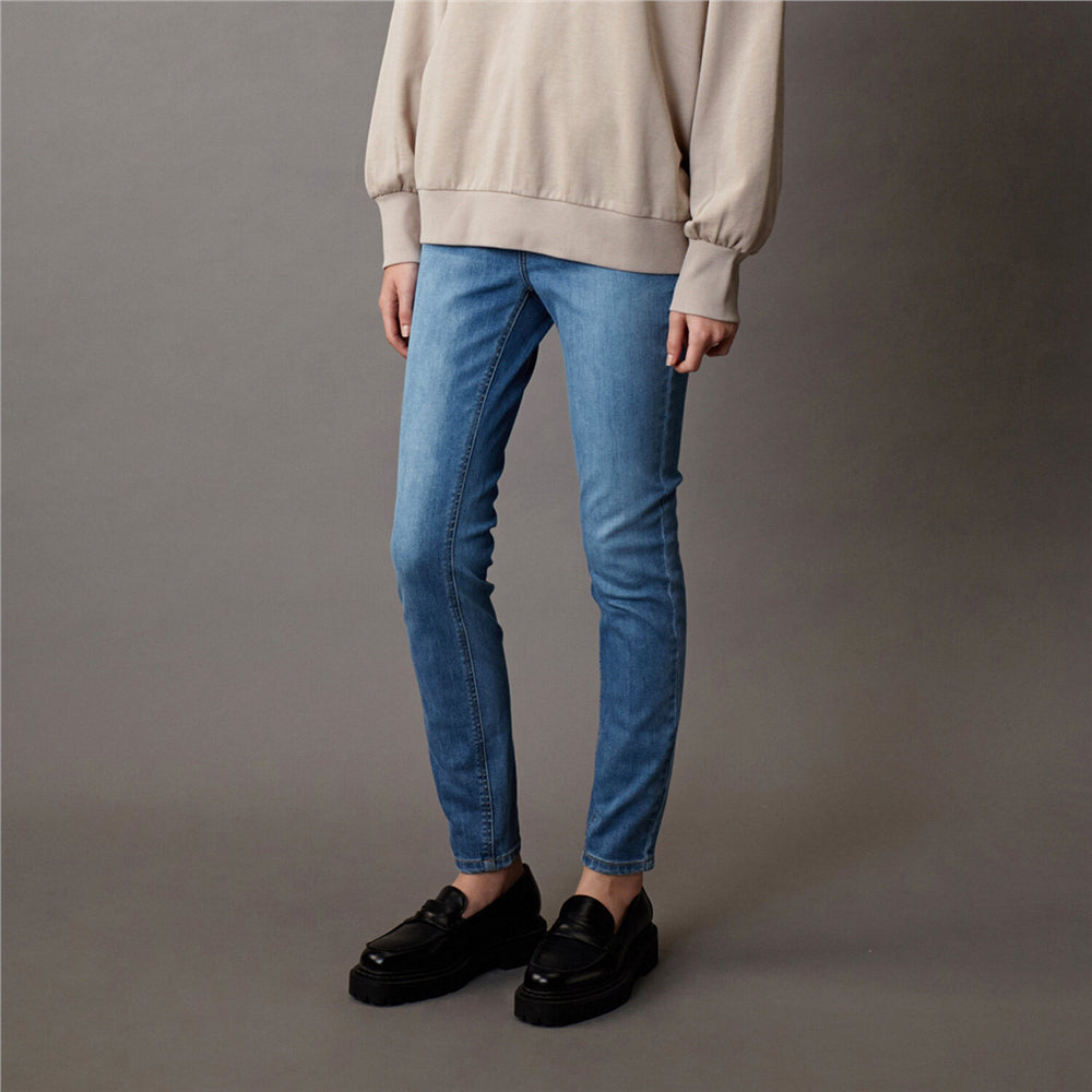 بنطلون جينز نسائي من القطن/الفيسكوز/الإيلاستين