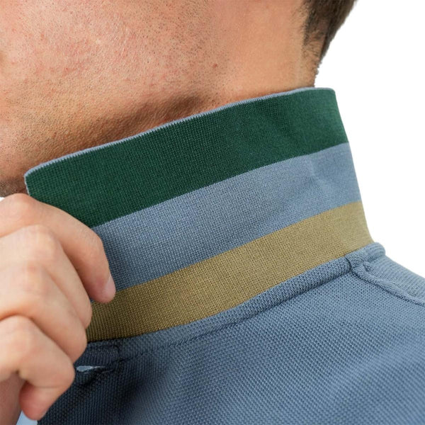 Cotton Pique Flat Knitted Collar Short Sleeve Slim Embroidery Solid Polo